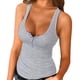thumbnail image 1 of Top básico liso de cuello redondo ajustado y elástico de verano para mujer, 1 of 6