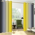 thumbnail image 2 of Nanqianyi Yellow and Grey Black Ombre Blackout Curtains 96 inches Length, Room Darkening Gradient Drapes for Bedroom/Living Room, 42W X 96L, 2 Panels, 2 of 9