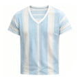 thumbnail image 3 of JAJAHO Graphic Tees Men Vintage Striped V Neck Tee Shirt Casual Summer Short Sleeve Loose Fit T-Shirts Stylish Tops, 3 of 4
