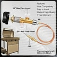 thumbnail image 3 of Low Pressure Gas LPG Fireplace Failure Control Valve Kit Gas Heater Thermocouple Replacement 5/8-18UNF, 3 of 7