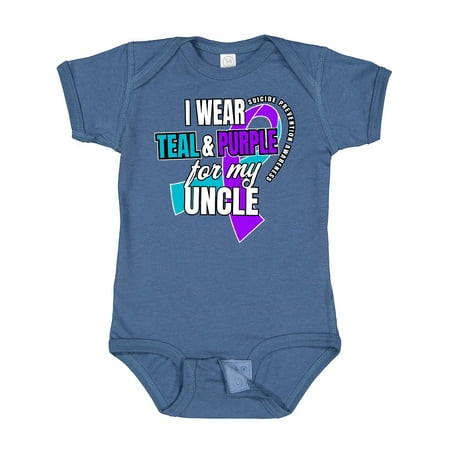

Inktastic Suicide Prevention I Wear Teal and Purple for My Uncle Gift Baby Boy or Baby Girl Bodysuit