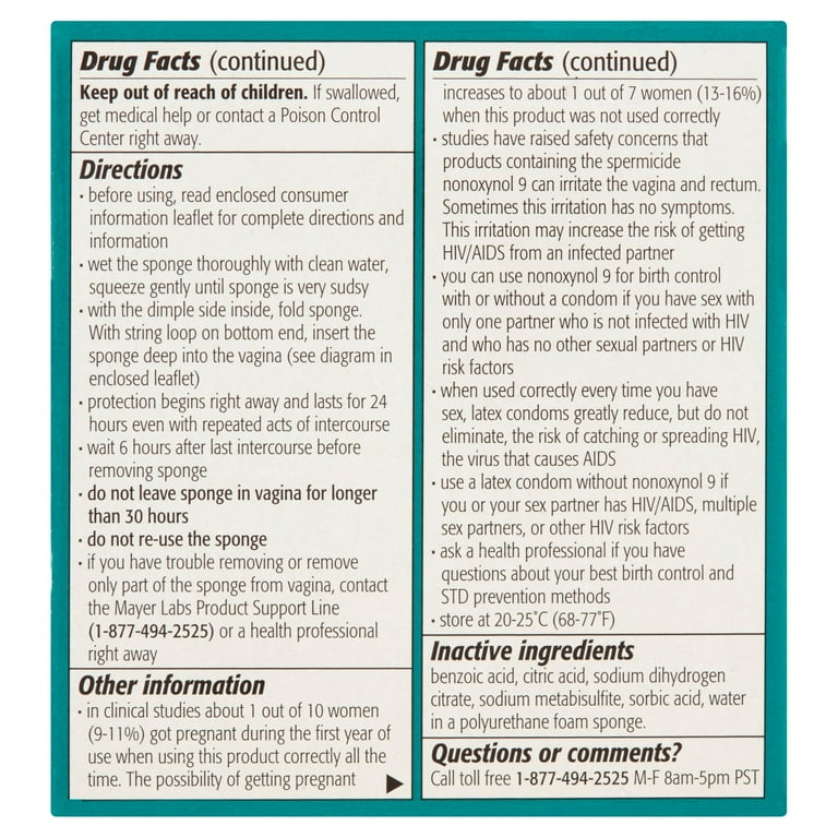 Birth Control Sponge Side Effects
