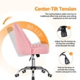 thumbnail image 5 of Alden Design Modern Tufted Faux Leather Armless Desk Chair for Home Office, Pink, 5 of 6
