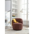 thumbnail image 3 of Swivel Barrel Chair, Modern Teddy Fabric 360 Degree Swivel Accent Armchair Comfy Round Club Chairs Sofa Arm Chair for Living Room Bedroom Reading Room Apartment Hotel Office Nursery Lounge, Dark Red, 3 of 8