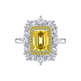thumbnail image 2 of Asscher Cut Wedding Rings for Women S925 Sterling Silver Rings for Women 6*8mm Zircon Eternity Engagement Bands Stylish Hypoallergenic Personalized Zircon Rings, 2 of 8