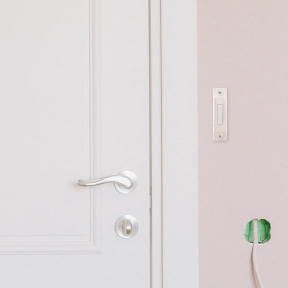 ELAYARD Vintage White Plastic Doorbell Button, Easy Install, Universal Compatibility