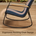 thumbnail image 2 of 4-Piece Outdoor Patio Furniture Set, Textilene Conversation Set with 2 Rocking Chairs & Tempered Glass Table, for Lawn Garden Balcony Poolside, Blue, 2 of 9