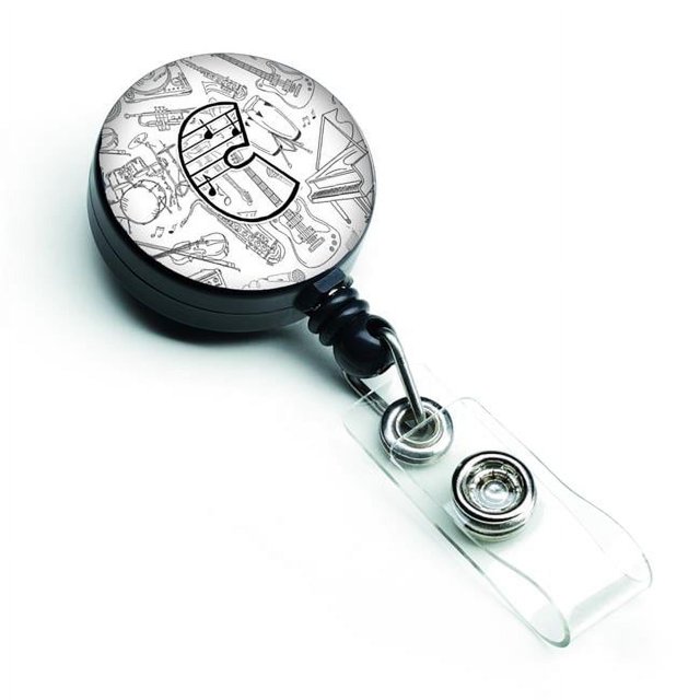 Carolines Treasures CJ2007-CBR Lettre C Lettres de Note Musicale Badge Rétractable