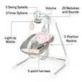 thumbnail image 6 of Ingenuity InLighten Baby Swing,  5-Speed, Swivel Infant Seat, Nature Sounds, Lights - Pink, Nally, 6 of 18