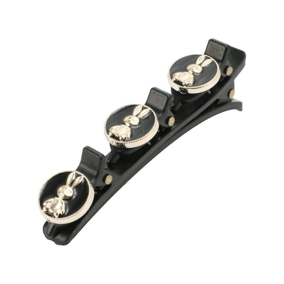 Unique Bargains 1 Pc Classic Rabbit Hair Clips Hairdo Clips for Women 4.13"x0.71"x1.18" Black