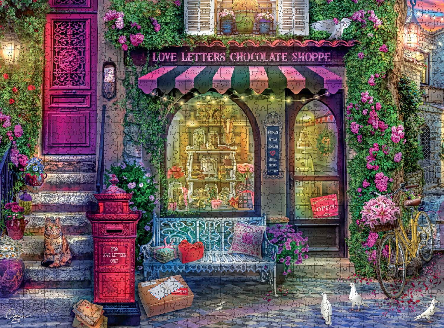 Buffalo Games Love Letters Cholocate Shoppe 1000-Piece 26.75 x 19.75-Inch Interlocking Jigsaw Puzzle for Adults Ages 14+
