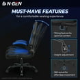 thumbnail image 5 of N-GEN Blue Gaming Chair, Flip-up Armrest Computer Chair Ergonomic Office Chair PU Leather Desk Chair Executive Adjustable Swivel Task Chair, 5 of 8