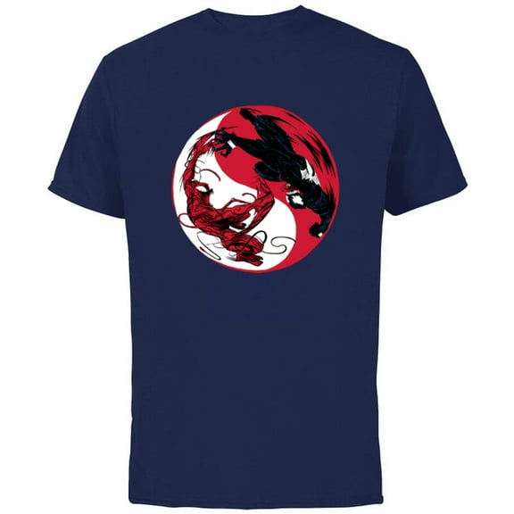 Marvel Venom: Let There Be Carnage Yin Yang Standard - Short Sleeve Cotton T-Shirt for Adults - Customized-Navy