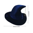 thumbnail image 3 of Deeceymbur Witch Hat with Lace Face Cover Black Blue Red Color Options Lightweight Polyester Halloween Hat 13.97x8.26in, 3 of 6