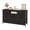 Pure Black Cationic Cloth, variant on 8-Drawer Smart TV Stand with Power Outlet & LED Lights, Modern Dresser Storage Cabinet for 55" TVs, Entertainment Center for Living Room & Bedroom
