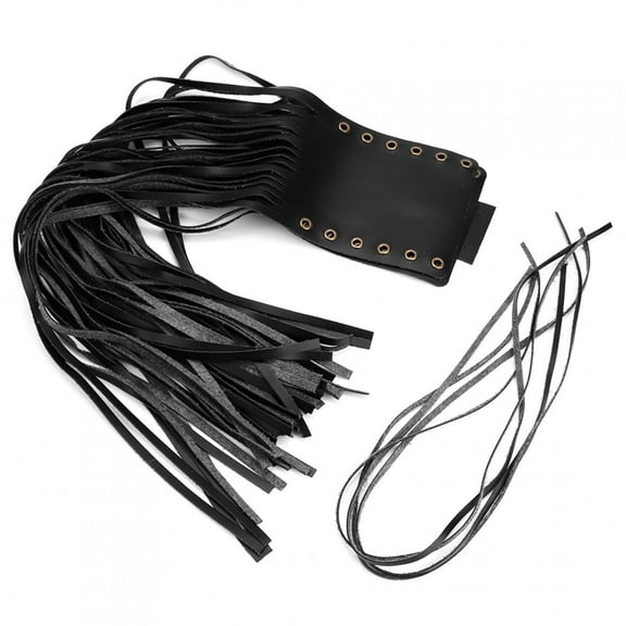 Tebru Hand Grip Tassel,Motorcycle Tassel Handlebar Grips,2Pcs Black PU Leather Hand Grips Tassel for 1in Handlebar Motorcycle Modification Accessories