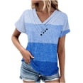 thumbnail image 2 of Kayannuo Womens Blouses Short Sleeve T Shirts for Women Valentine's Day Women's Fashion Casual Short Sleeve V-Neck Blouses Shirts, 2 of 4