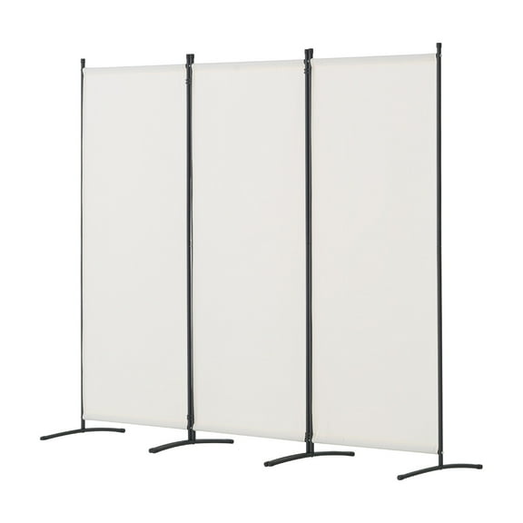 KFFKFF Space Separator, Tri-Panel Folding Privacy Barriers, Cloth Segregation Screens for Workspace, Sleeping Area, Meal Space, Study Room, Self-Supporting, Pale