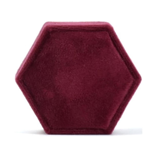 Bearachild Par de anillos joyero hexágono almacenamiento organizador soporte boda para viaje multifunción joyería estuche suministros Almacenamiento y organización del hogar Rojo púrpura
