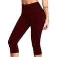 thumbnail image 3 of Frontwalk Women High Waist Capris Leggings Activewear Workout Running Cropped Pants with Pockets, 3 of 3