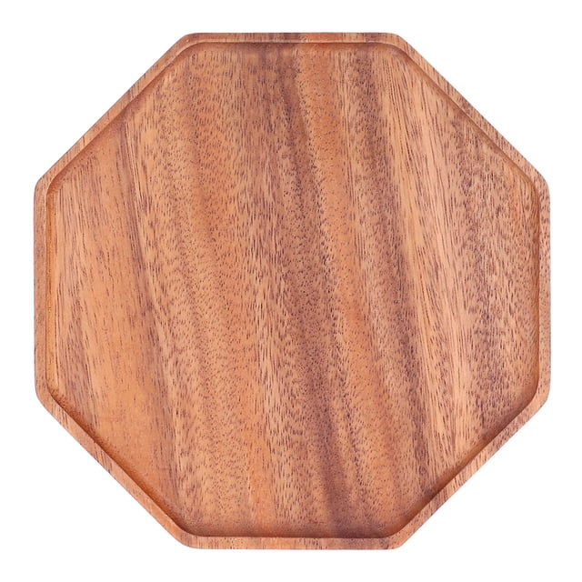 Verdant Touch Assiettes en bois pour nourriture, assiette à thé, en bois naturel, protection de l'environnement, texture uniforme, plateau de service inodore, 25 x 25 x 2 cm