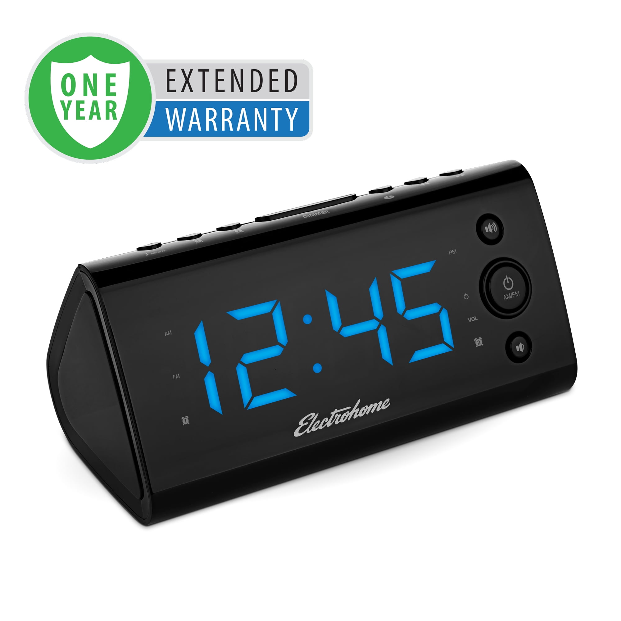 Electrohome Alarm Clock Radio with USB Charging for Smartphones