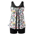 thumbnail image 4 of Mifsaly 2 Piece Swimsuit for Women Tankini Swimsuits Multi Color Floral Print Tankinis Top with Black Shorts Surfing Swimming Womens Swim Suits L, 4 of 5