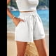 thumbnail image 5 of Pantalones Cortos de para Mujer, Informales, de Verano, de Cintura Alta, con Pierna y Cordón Ajustable, para Playa, Cómodos y A . L, 5 of 7