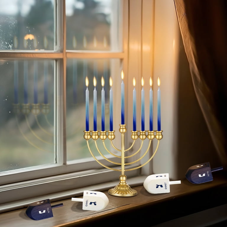 Sziqiqi Gold Plated 9-Branch Hanukkah Menorah photo 4