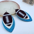 thumbnail image 6 of Football Team Mom Stuff - Snow & Cerulean Football Earrings - Football Accessory (Snow & Cerulean), 6 of 11