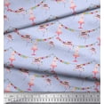 thumbnail image 3 of Soimoi Blue Poly Georgette Fabric Birthday Theme Party Print Fabric by the Yard 42 Inch Wide, 3 of 5