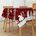 thumbnail image 6 of Nanqianyi Merry Christmas Tablecloth 60x120 Inches for Rectangle Tables, Red Plaid Christmas Decor Snowman Xmas Tree Table Cloth for Kitchen Decoration, 6 of 11