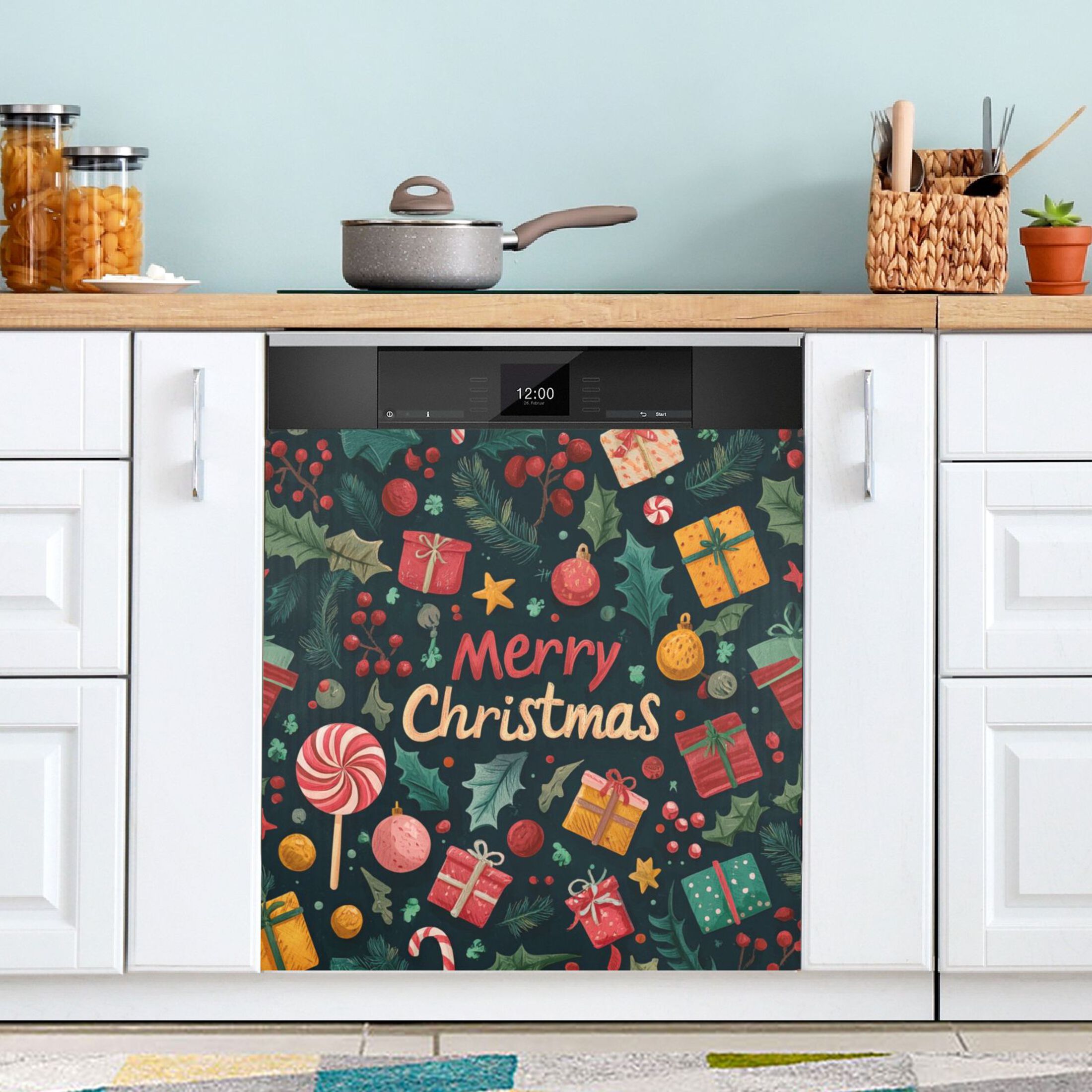 IAUYY Magnetic decorative sticker - 23x26 Inch PVC Refrigerator Decorative Cover, Removable DIY Art for Kitchen Appliances Lollipop Element