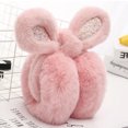 thumbnail image 3 of comerut Women Soft Furry Winter Earmuffs Sequin Rabbit Ear Shape Foldable Warm Ear Covers Outdoor Adjustable Ear Warmers, 3 of 8