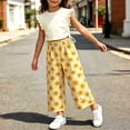 thumbnail image 5 of LJEFF Girls 2 PC Ruffle Sleeve Cute Capri Set, Sleeveless Soft Elastic Waist Lightweight Kids Summer Outfit Beige Size 3 T, 5 of 7
