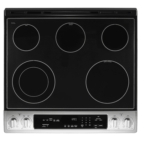 Maytag - 6.4 Cu. Ft. Self-Cleaning Fingerprint Resistant Slide-In electric Convection Range - Stainless steel