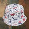 thumbnail image 1 of Chapeau Bob pour Extérieur Léger Réglable Grand Bord Design Imprimé Britannique Accessoires de Mode Décontractée d'Été, 1 of 3