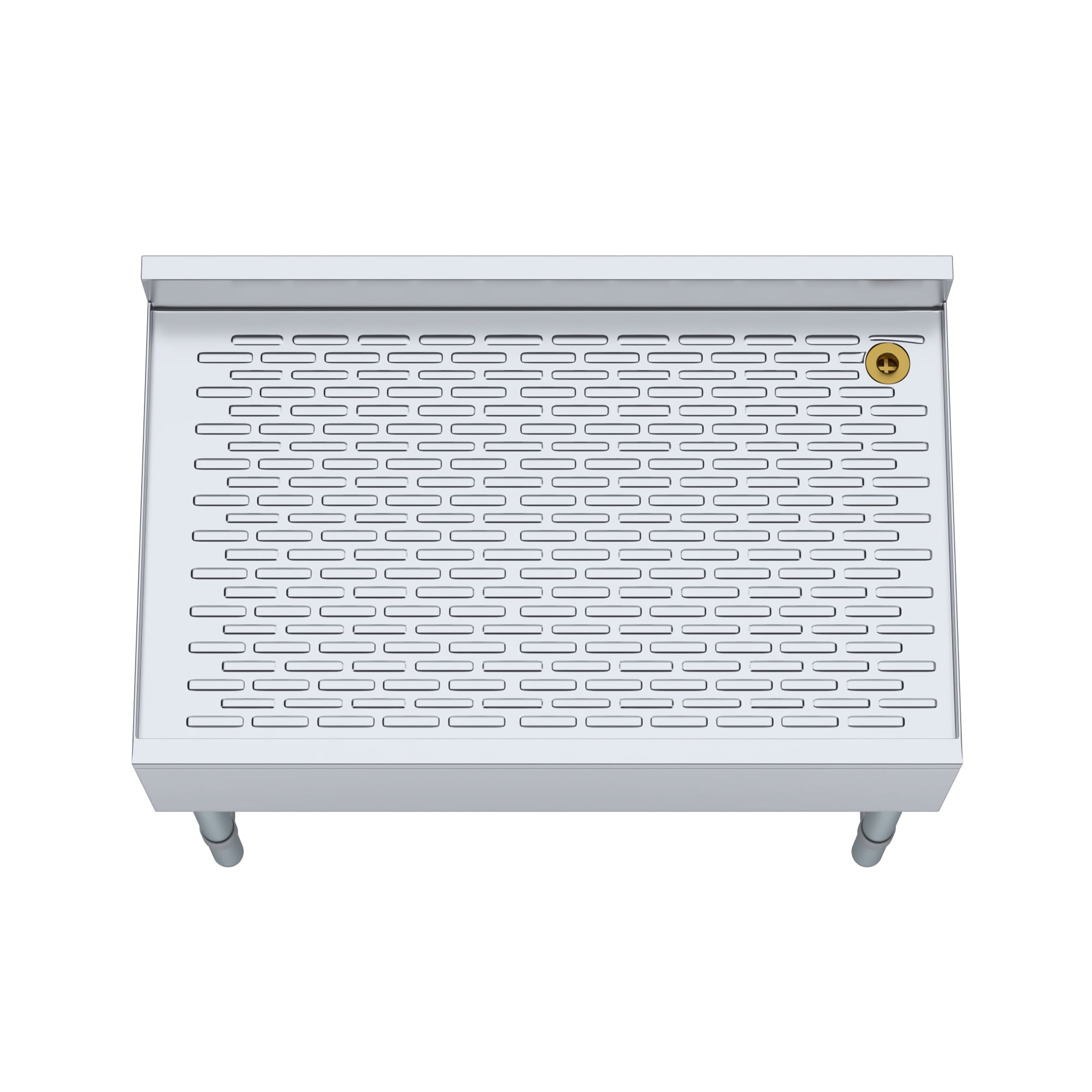 AmGood Underbar Stainless Steel Drainboard 22-1/2 in. x 36 in. x 30 in. H with 3 in. Backsplash