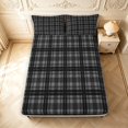thumbnail image 5 of Manfei Black Gray Checkered King Sheets,Geometric Check Bedding,,4 Pieces,1 Flat Sheet,1 Fitted Sheet and 2 Pillowcases, 5 of 6