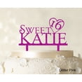 thumbnail image 1 of Personalized Birthday Cake Topper Glitter Pink Cake Topper Color Option Available 5-7 Inches Wide, 1 of 1