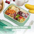 thumbnail image 4 of Bento Box, Fiambrera Lonchera, Caja de Almuerzo, con Púas de Alimentos, Tazas para Tartas (Verde), 4 of 4