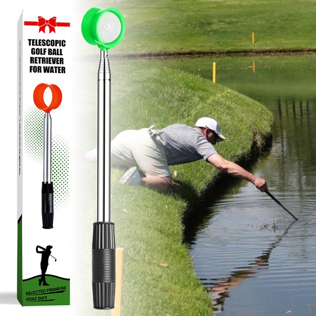 Récupérateur de Balles de Golf Télescopique Ramasse-Balles Ramasse-Balles 9.5 12 15 Pieds, Ramasse-Balles en Acier Inoxydable Longueur Rétractée avec Boîte Cadeau