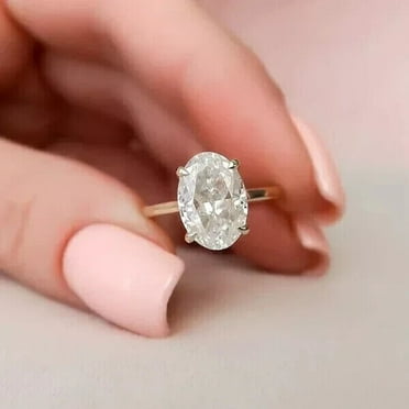 IGI Lab Grown/CVD Diamond Wedding Solitaire Ring 2.00Ct Oval Cut 14K White Gold