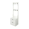 thumbnail image 5 of Aukfa 2-in-1 Coat Rack Nightstand with Drawer & Hooks, Freestanding Clothes Hanger for Bedroom,Hallway,White, 5 of 8