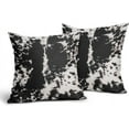 thumbnail image 2 of Western Cowhide Print Pillow Covers 16X16 Inch Set of 2 Black White Cow Spots Decorative Pillow Cases Farmhouse Pillowcase Cotton Linen Cushion Case Rustic Home Decor for Couch Sofa Porch Outdoor, 2 of 6
