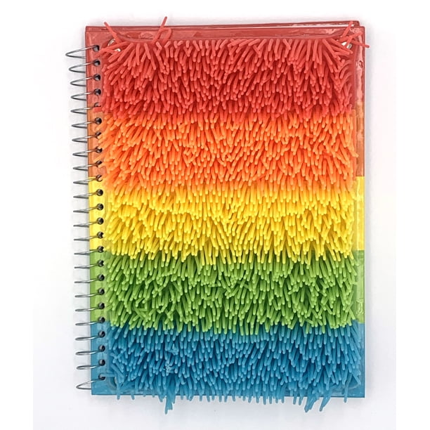 Pen gear journal 6 x8 160 lined pages rainbow tactile cover spiral