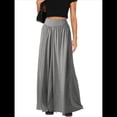 thumbnail image 2 of Pantalones Palazzo Holgados de Cintura Alta Elástica para Mujer, Informales, con Bolsillos, Holgados y Largos de Otoño Gris M, 2 of 8