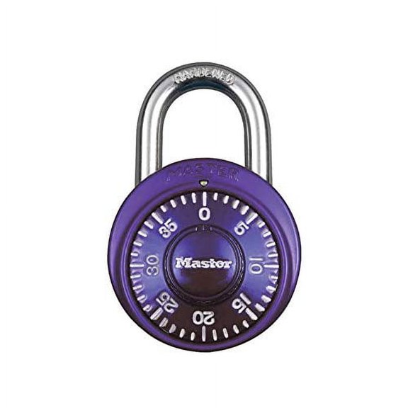 1-7/8in (48mm) Wide Combination Dial Padlock with Aluminum Cover; Purple