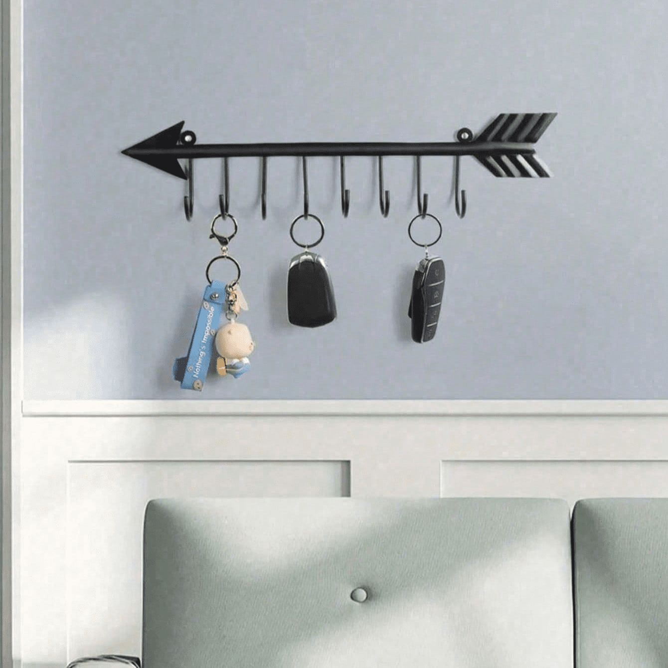 Metal Wall Mounted Bow Arrow Hook Entryway Coat Hat Key Organizer Space Saving Home Storage Christmas Gift