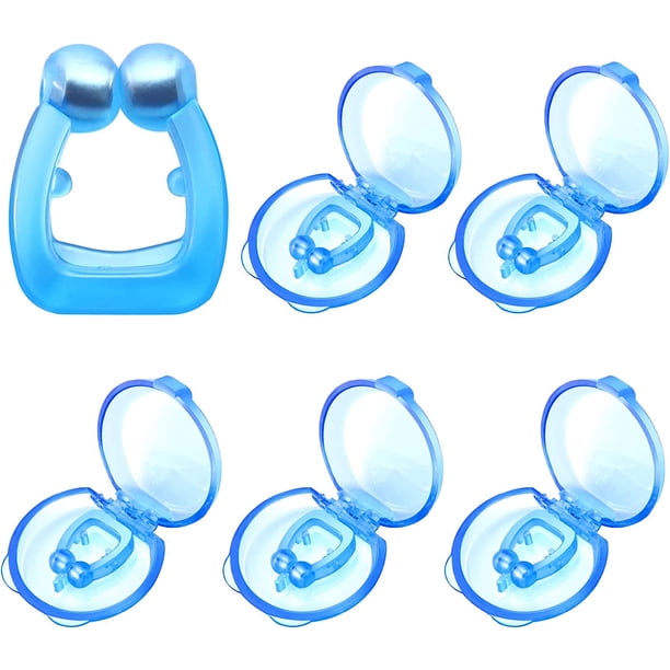 Pinza nasal antironquidos magnética de silicona, dispositivos antironquidos, tapón de ronquidos de 6 piezas, eficaz para dejar de roncar, sueño más tranquilo y reparador (azul) XianweiShao 8390615115599